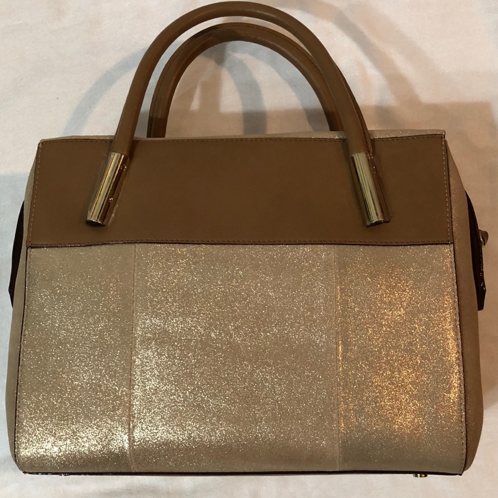NWT-Antonio Melani Gold Geneva Satchel w/Dust Bag